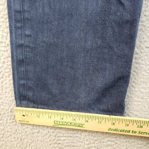 Mens 44x32 Levis Blue Dark Wash 501 Classic Fit Straight Leg Button Fly Denim - Picture 7 of 9